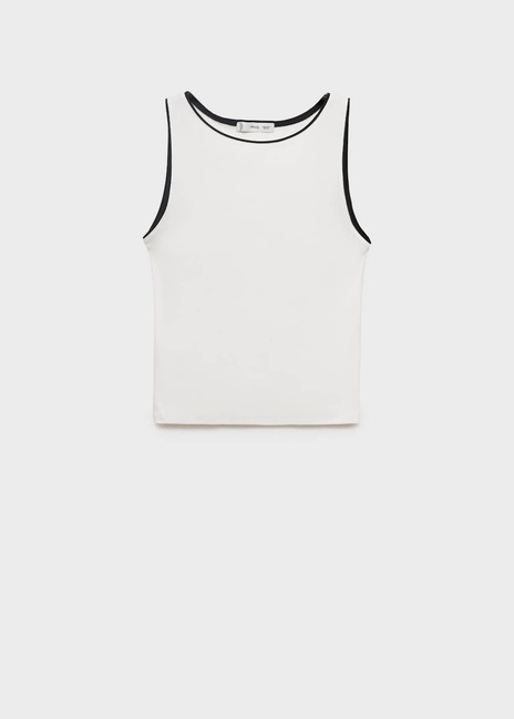 Женский белый топ Mango артикул 87049213 01 8 season Фото ракурс 3 - Женский белый топ Mango артикул 87049213 01 8 season