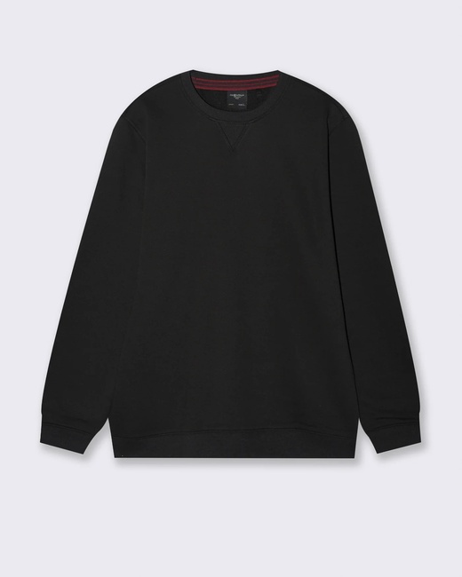 Мужской черный свитшот Piazza Italia артикул 63035 Black FW2025 Фото ракурс 1 - Мужской черный свитшот Piazza Italia артикул 63035 Black FW2025