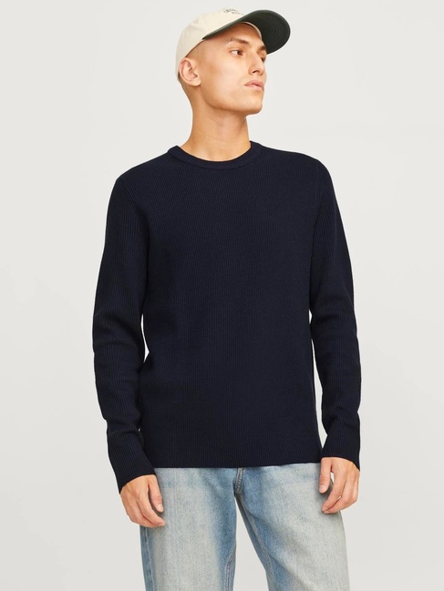 Фото ракурс 1 - Чоловічий синій джемпер Jack & Jones  артикул 12257771 Sky Captain FW2024