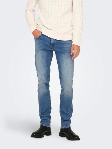 Фото ракурс 1 - Мужские голубые джинсы ONLY & SONS артикул 22028264 Light Medium Blue Denim FW2024