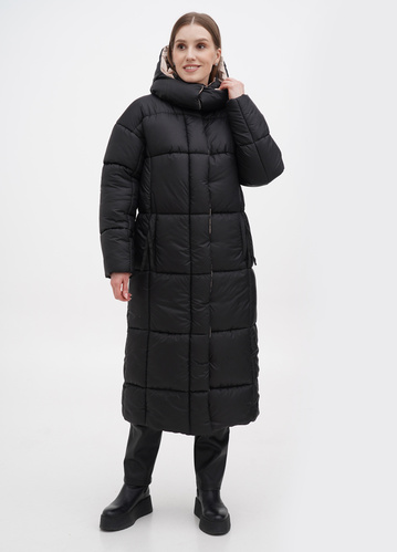 Фото ракурс 1 - Женское чёрное пальто EQUILIBRI артикул NV Coat W Black FW2024