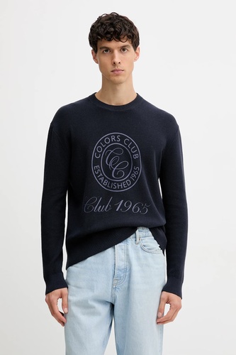 Фото ракурс 1 - Мужской черный лонгслив Benetton артикул 10C1K10AI 3C1 25A