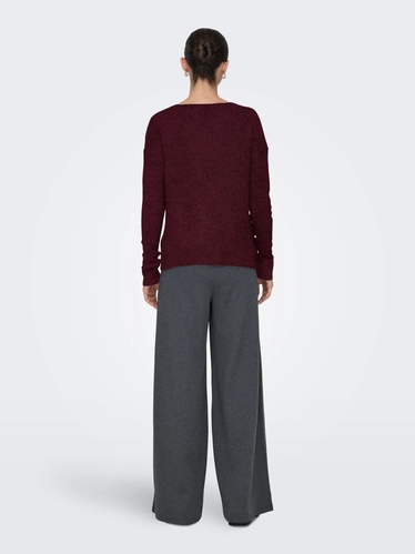 Фото ракурс 2 - Жіночий бордовий джемпер Only артикул 15207823 Cabernet FW2025