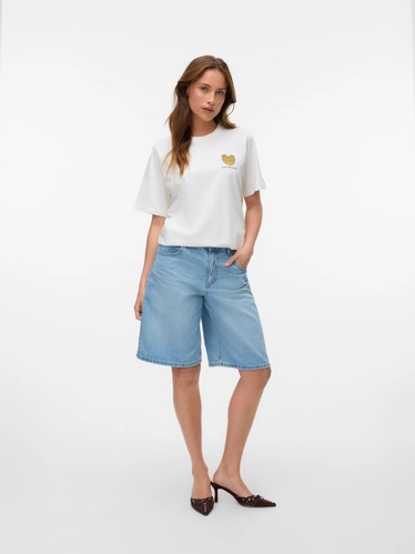 Фото ракурс 1 - Жіноча біла футболка Vero Moda артикул 10329799 snow white FW2025