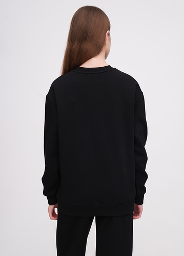 Фото ракурс 2 - Жіночий чорний світшот EQUILIBRI артикул W291 052 100 Black FW2025