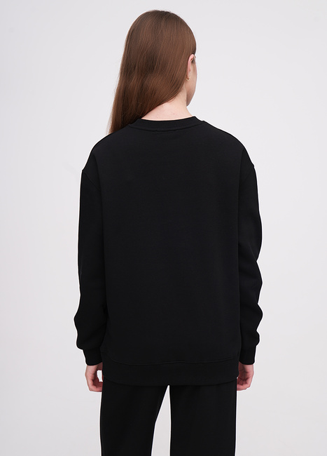 Фото ракурс 2 - Женский черный свитшот EQUILIBRI артикул W291 052 100 Black FW2025