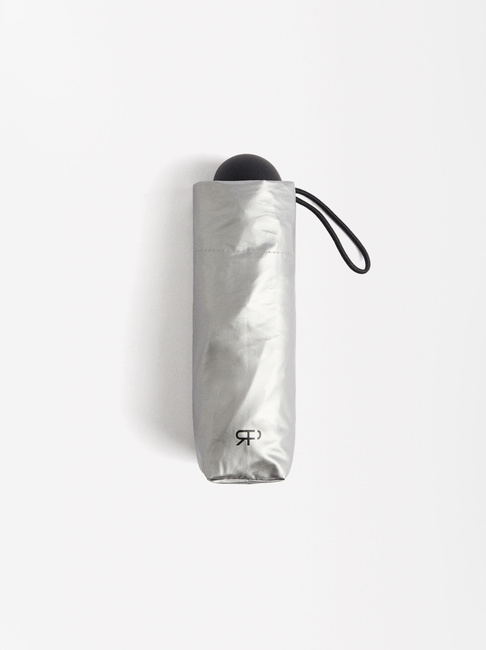 Женский серебряный зонт Parfois артикул 226928 _SV SS2025 Фото ракурс 2 - Женский серебряный зонт Parfois артикул 226928 _SV SS2025