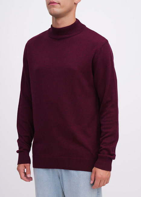 Чоловічий бордовий светр EQUILIBRI артикул M342 004 000 bordo FW2025 Фото ракурс 3 - Чоловічий бордовий светр EQUILIBRI артикул M342 004 000 bordo FW2025