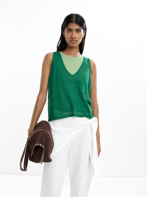 Фото ракурс 1 - Жіноча зелена блузка Parfois артикул 232417 _GN SS2025