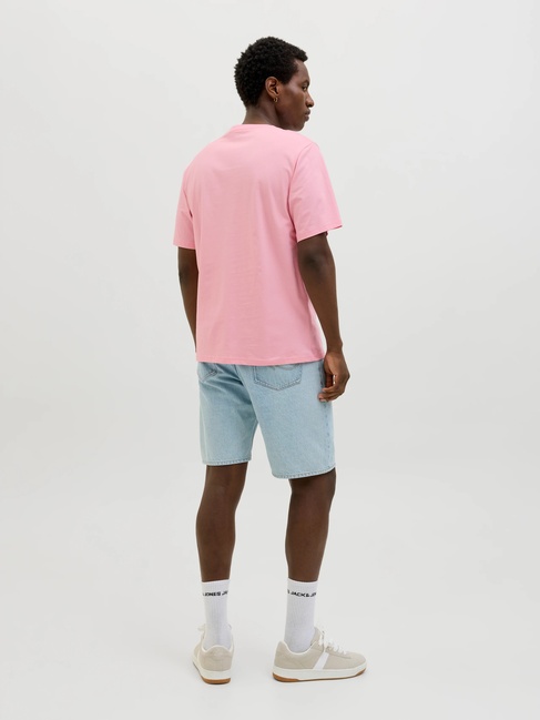 Мужская розовая футболка Jack & Jones артикул 12276784 Tickled Pink FW2025 Фото ракурс 2 - Мужская розовая футболка Jack & Jones артикул 12276784 Tickled Pink FW2025