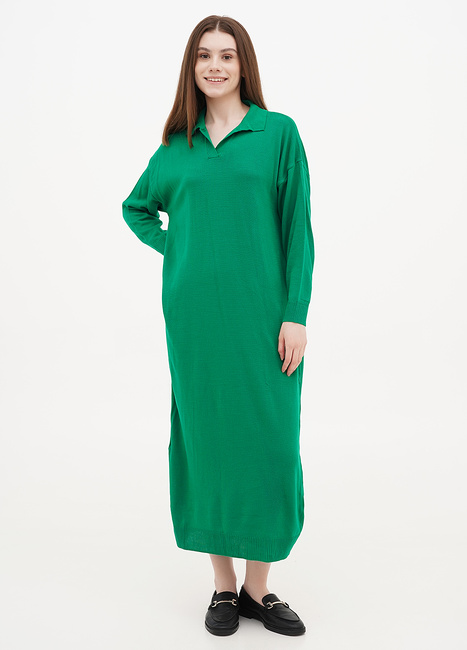 Фото ракурс 1 - Женское зелёное платье EQUILIBRI артикул TPR Dress P Green SS2024