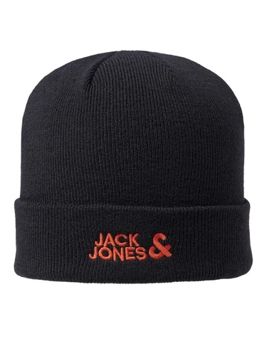 Фото ракурс 1 - Чоловіча чорна шапка Jack & Jones артикул 12092815 Black FW2025