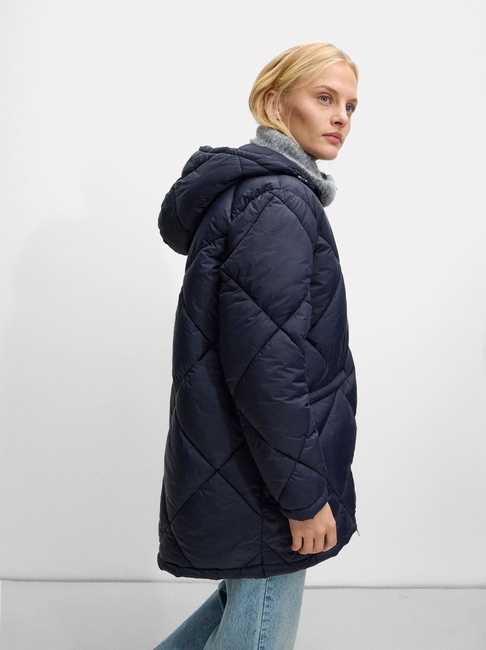 Фото ракурс 3 - Жіноче синє пальто Parfois артикул 228160 _NV SS2025