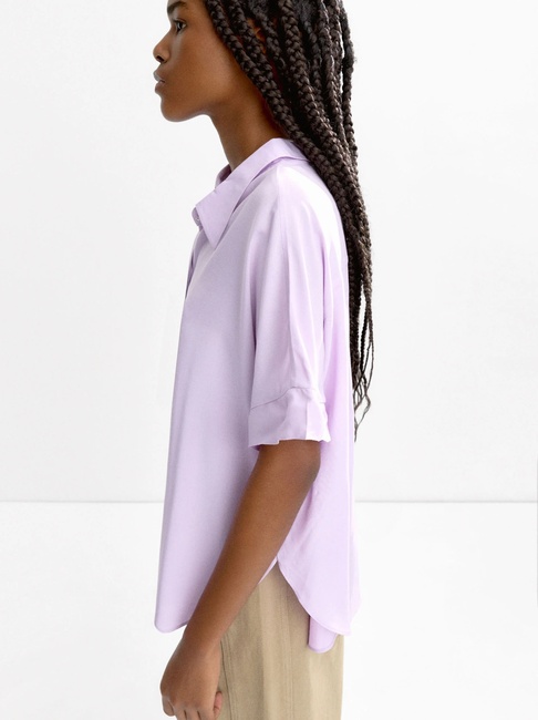 Женская фиолетовая рубашка Parfois артикул 231500 _LL FW2025 Фото ракурс 3 - Женская фиолетовая рубашка Parfois артикул 231500 _LL FW2025