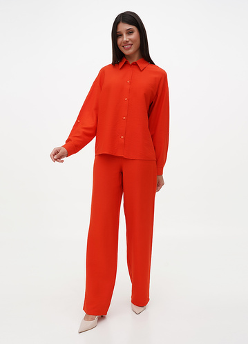 Фото ракурс 1 - Жіночі помаранчеві брюки EQUILIBRI артикул W466 009 000 Orange FW2024