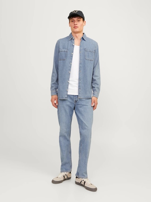 Фото ракурс 5 - Мужские синие джинсы Jack & Jones  артикул 12261880 Blue denim FW2024