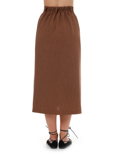 Фото ракурс 2 - Жіноча коричнева спiдниця EQUILIBRI артикул W491 071 200 CINNAMON SS2025