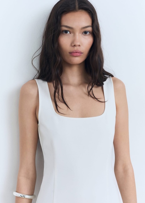 Жіноча молочна сукня Mango артикул 87028653 02 8 season Фото ракурс 3 - Жіноча молочна сукня Mango артикул 87028653 02 8 season