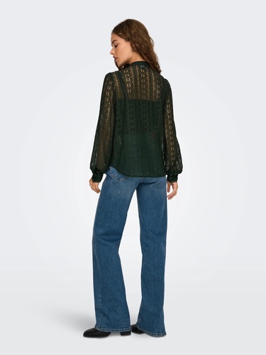 Фото ракурс 2 - Жіноча зелена блузка Only артикул 15282071 Scarab FW2025