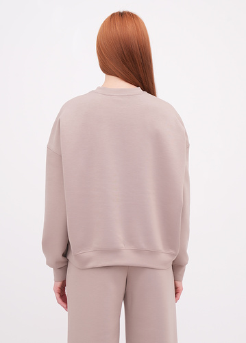 Фото ракурс 2 - Жіночий коричневий світшот EQUILIBRI артикул W291 045 100 Mocco FW2025