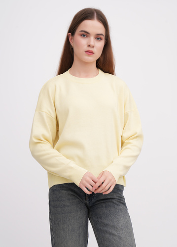 Фото ракурс 1 - Жіночий жовтий светр EQUILIBRI артикул BW342003 000 Yellow FW2025