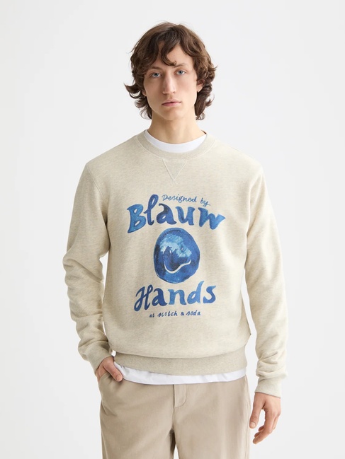 Чоловічий бежевий світшот SCOTCH & SODA артикул 180881 270 FW2025 Фото ракурс 1 - Чоловічий бежевий світшот SCOTCH & SODA артикул 180881 270 FW2025