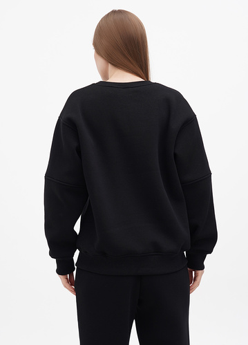 Фото ракурс 2 - Женский чёрный свитшот EQUILIBRI артикул OD Sweat EQ Black FW2024