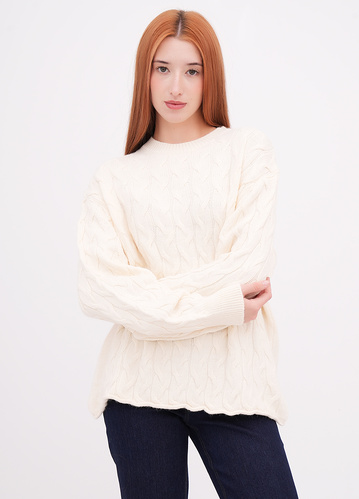 Фото ракурс 1 - Жіночий бежевий светр EQUILIBRI артикул W342 065 000 Beige FW2025