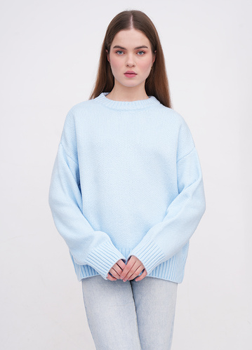 Фото ракурс 1 - Жіночий синій светр EQUILIBRI артикул W342 054 002 Blue FW2025