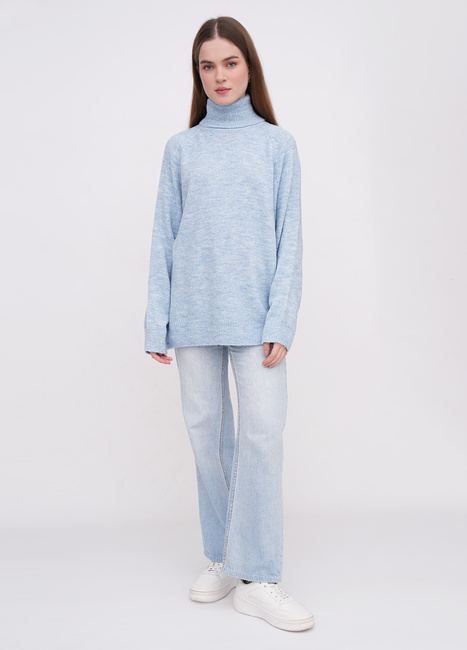 Фото ракурс 3 - Жіночий синій светр EQUILIBRI артикул W342 080 000 Blue FW2025