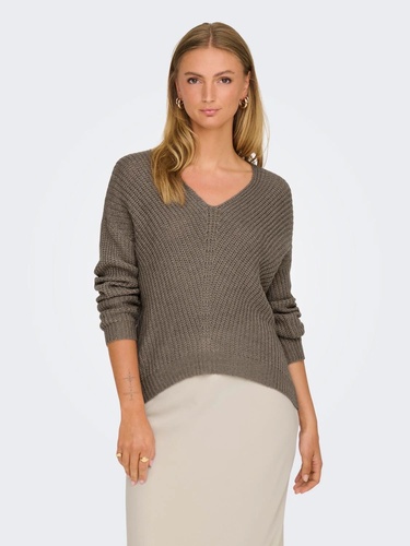 Фото ракурс 1 - Женский коричневый джемпер Only артикул 15208245 Walnut FW2025