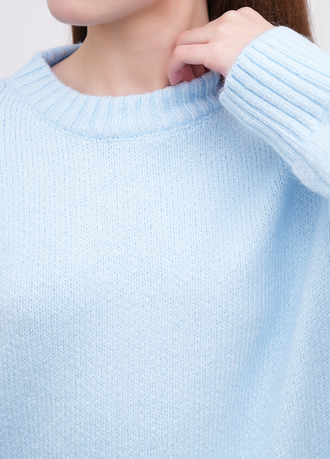 Фото ракурс 4 - Женский синий свитер EQUILIBRI артикул W342 054 002 Blue FW2025