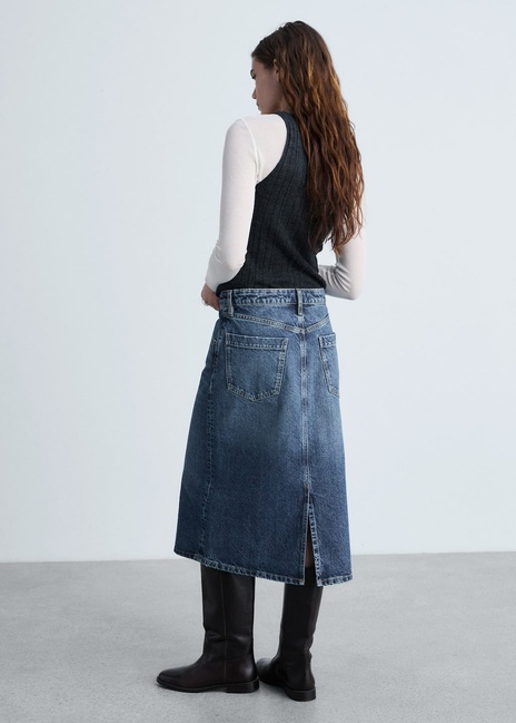 Жіноча синя спiдниця Mango артикул 87040637 TO 8 season Фото ракурс 2 - Жіноча синя спiдниця Mango артикул 87040637 TO 8 season