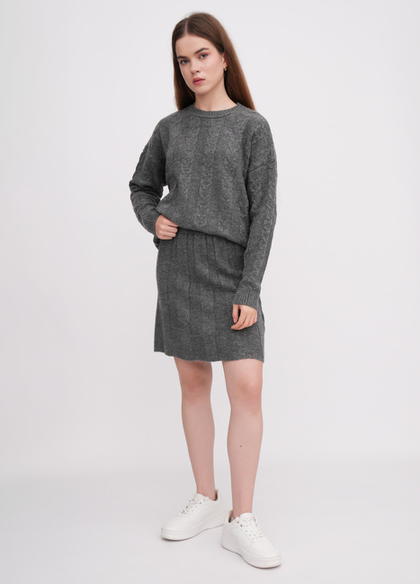 Фото ракурс 3 - Женская серая юбка EQUILIBRI артикул NW391001 200 Grey FW2025