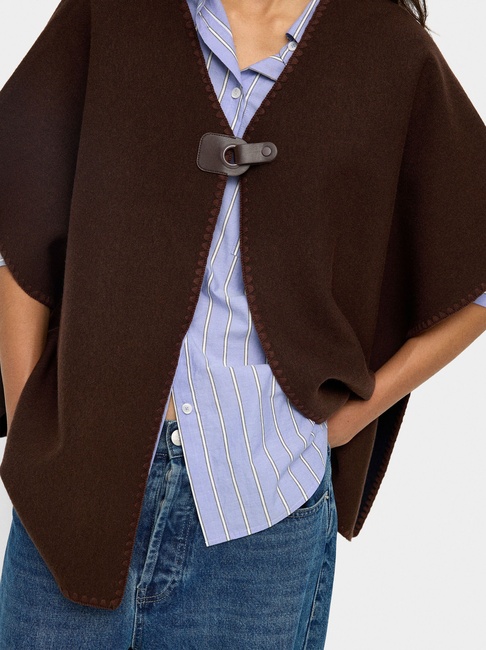 Фото ракурс 3 - Жіноче коричневe пончо Parfois артикул 239737 _BN FW2025