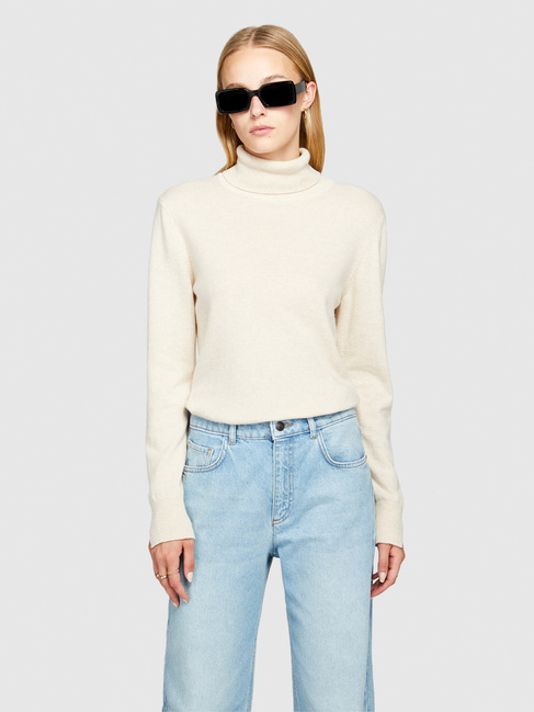 Фото ракурс 1 - Женская бежевая водолазка Sisley артикул 102HM2174 90W 25A