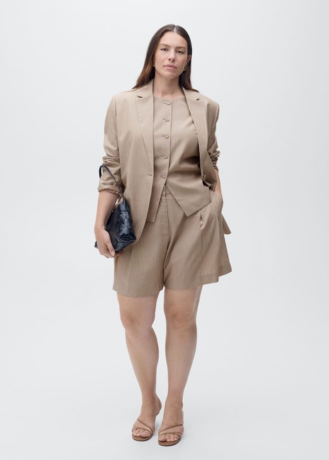 Жіночі коричневі шорти Mango артикул 87087186 35 8 season Фото ракурс 6 - Жіночі коричневі шорти Mango артикул 87087186 35 8 season