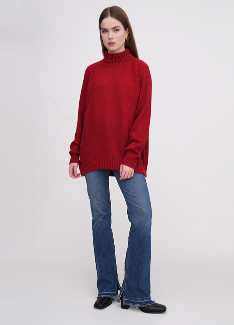 Фото ракурс 3 - Женский красный свитер EQUILIBRI артикул W342 084 000 Red FW2025