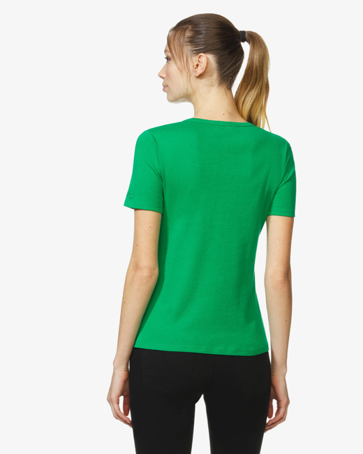 Фото ракурс 2 - Жіноча зелена футболка Benetton артикул 3GA2E16A0 108 24P
