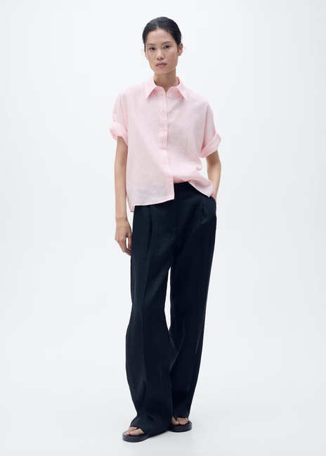 Жіноча рожева сорочка Mango артикул 17081133 82 1 season Фото ракурс 5 - Жіноча рожева сорочка Mango артикул 17081133 82 1 season