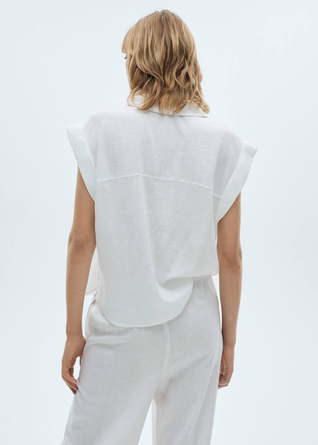 Жіноча біла блузка Mango артикул 87060590 01 8 season Фото ракурс 2 - Жіноча біла блузка Mango артикул 87060590 01 8 season