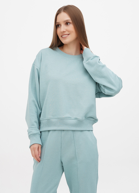 Фото ракурс 1 - Женский голубой свитшот EQUILIBRI артикул OD 3 Sweatshirt mint SS2024