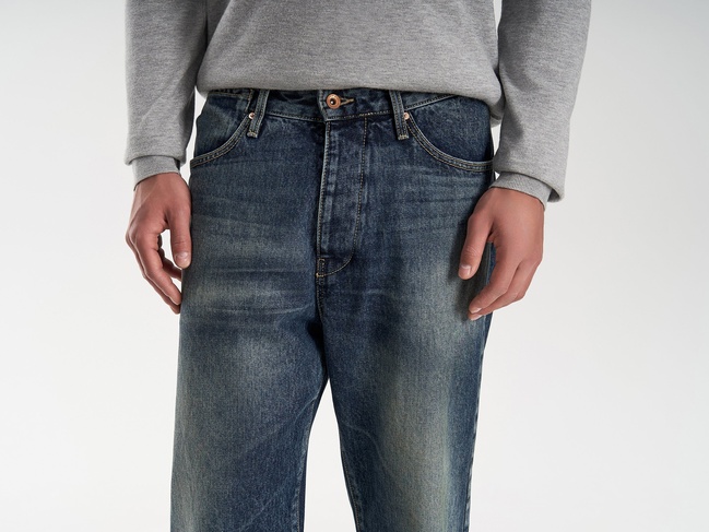 Фото ракурс 3 - Чоловічі сині джинси Benetton артикул 4OKNUE01Z 901 25A