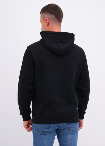 Фото ракурс 2 - Чоловіче чорнe худі EQUILIBRI артикул M232 001 000 Black FW2025