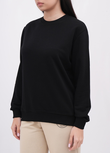 Женский черный свитшот EQUILIBRI артикул W231 030 000 Black FW2025 Фото ракурс 3 - Женский черный свитшот EQUILIBRI артикул W231 030 000 Black FW2025