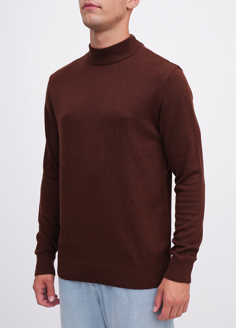 Чоловічий коричневий светр EQUILIBRI артикул M342 004 000 Brown FW2025 Фото ракурс 3 - Чоловічий коричневий светр EQUILIBRI артикул M342 004 000 Brown FW2025