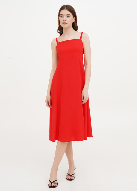 Фото ракурс 1 - Женский красный сарафан EQUILIBRI артикул W451 008 000 Red SS2025