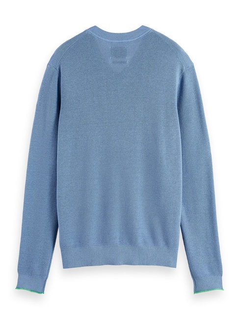 Фото ракурс 4 - Чоловічий блакитний светр SCOTCH & SODA артикул 181773 410 FW2025