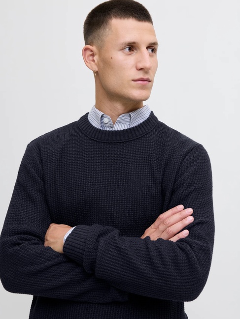 Фото ракурс 7 - Мужской синий джемпер Jack & Jones артикул 12279278 Sky Captain FW2025