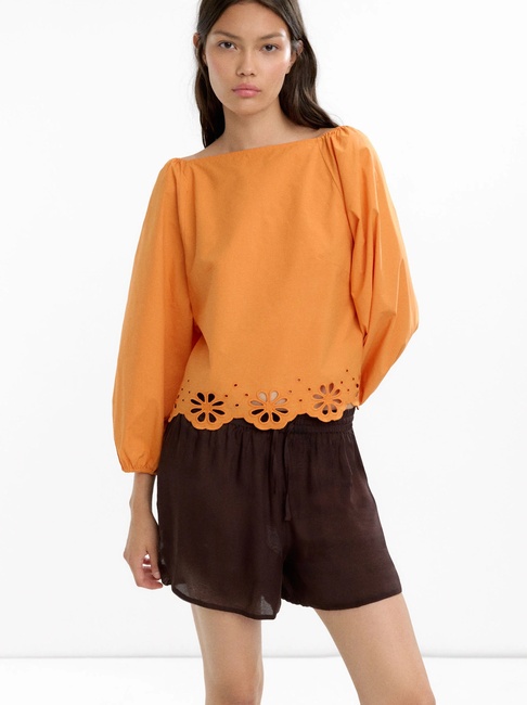 Женская оранжевая блузка Parfois артикул 235247 _OR FW2025 Фото ракурс 3 - Женская оранжевая блузка Parfois артикул 235247 _OR FW2025